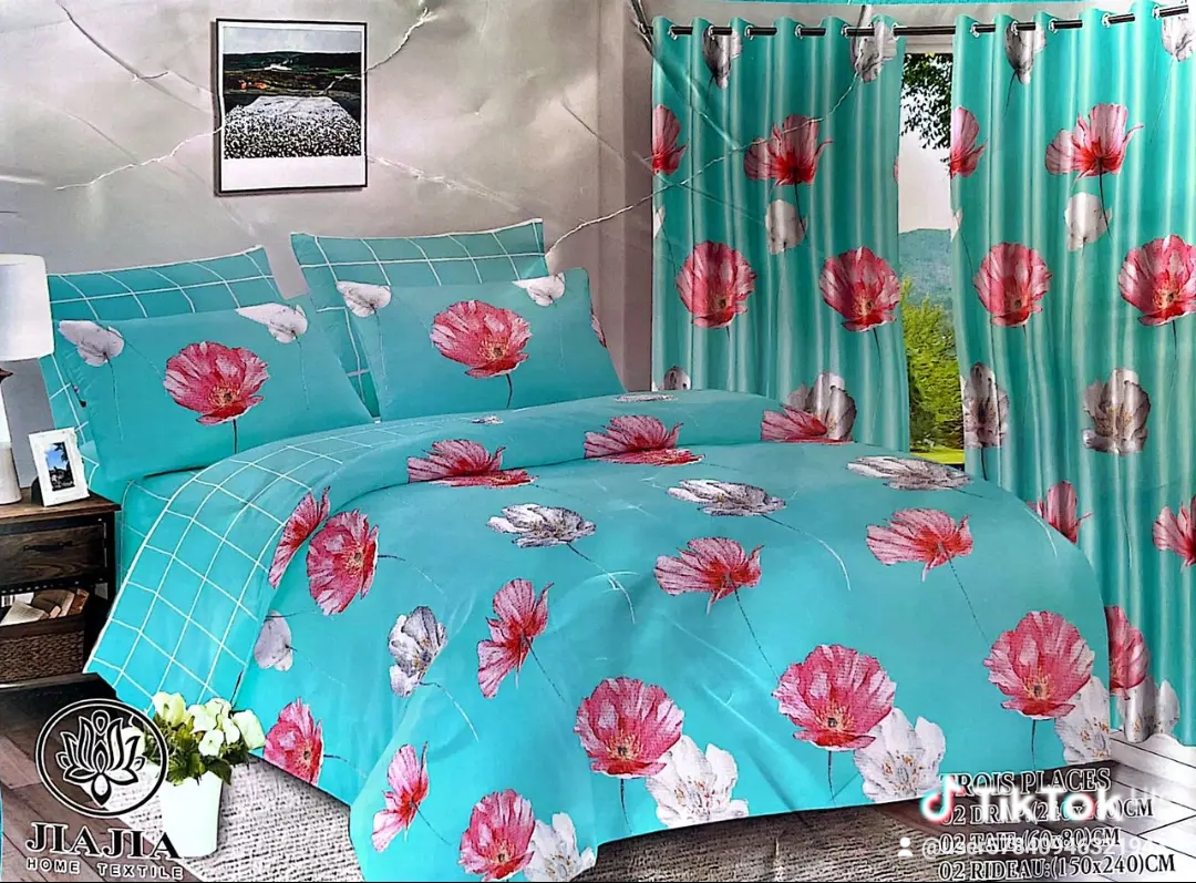 Draps 3 places taie plus rideaux
